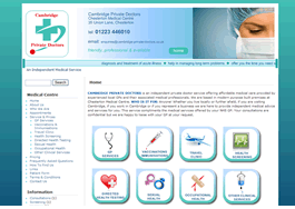 Cambridge Private Doctors website with flash slide-show