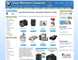 Chas Norman Cameras - Online shop of digital carmeras and SLR, designed in Actinic