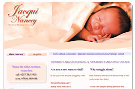 Our webdesigners created  a very soft design for a  website about caring for newborn babies