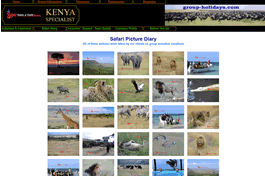 Our webdesigners created a full screen online photo album of safari pictures for Group Holidays